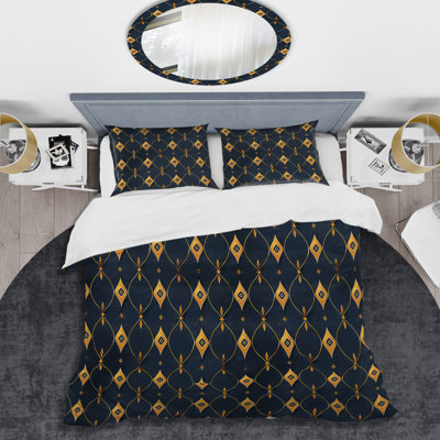 Ensemble de housse de couette transitionnel bleu marine et diamant