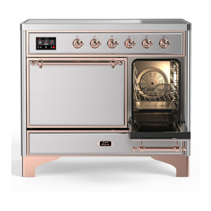 Majestic III Series 40 Inch Induction Range with 6 Induction Elements in Stainless Steel (Copper Trim), Stainless Steel
