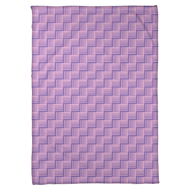 Couverture polaire à rayures classic basketweave, l 60 po x L 80 po, Mauve / Rose
