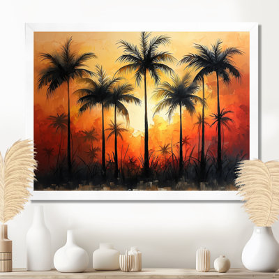 «Clarens Blossom Of Sunset Colors Plam Trees II» - art mural palmiers et palmiers