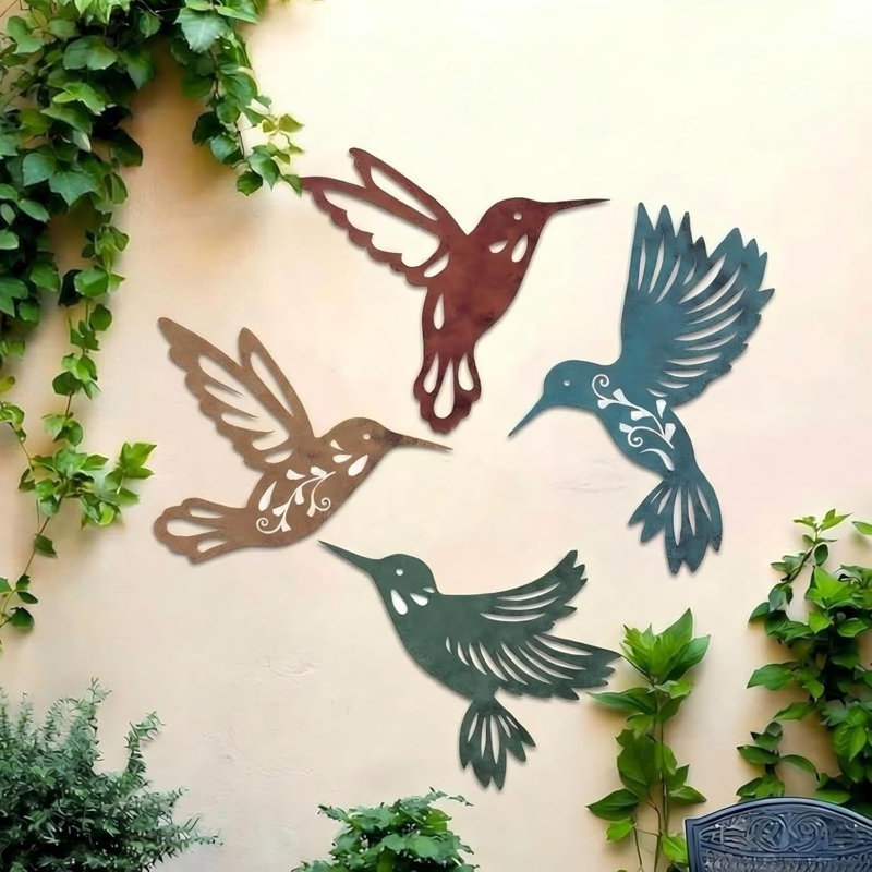 Ensemble de 4 décorations murales Colibri