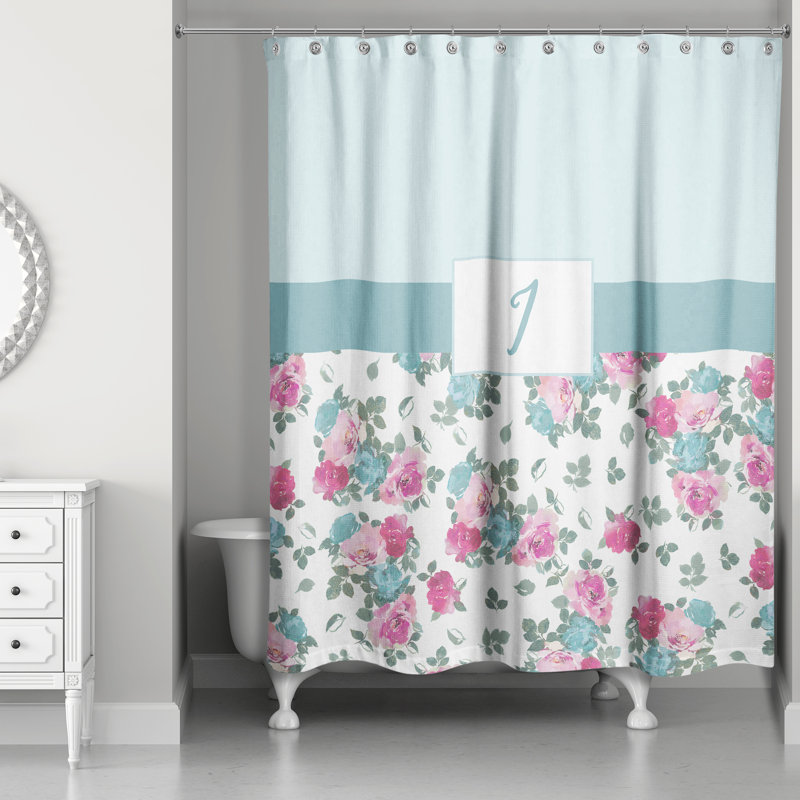 Rideau de douche simple à motif floral, I
