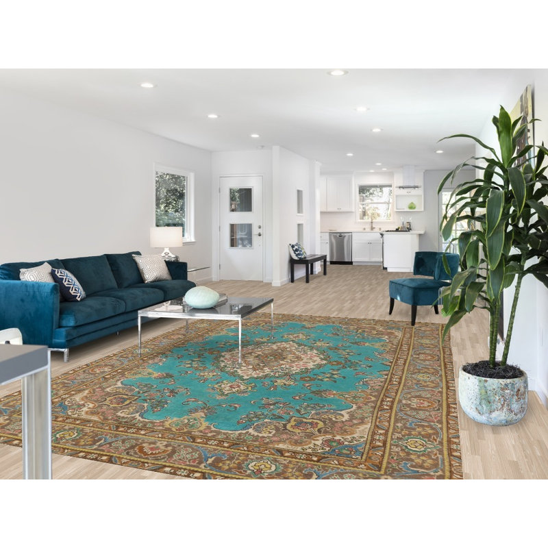 Tapis traditionnel turquoise 8 x 11