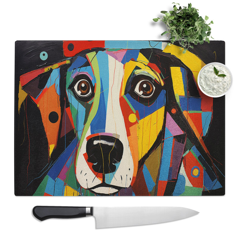 Dog Constructivism  Glass Chopping Board