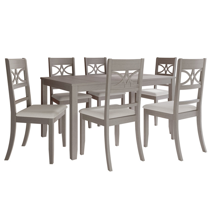Ensemble repas 6 personnes Ocossio, Blanc cassé / blanc
