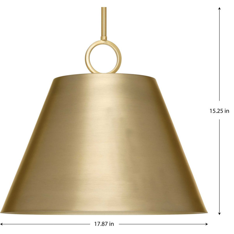 Elda - Light Single Pendant, Brushed Bronze, 15.25" H x 17.87" W x 17.87" D