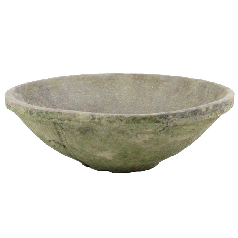 Pot à fleurs en terre cuite Alnwick, Gris mousse, H 3,25 po x l 10 po x P 10 po