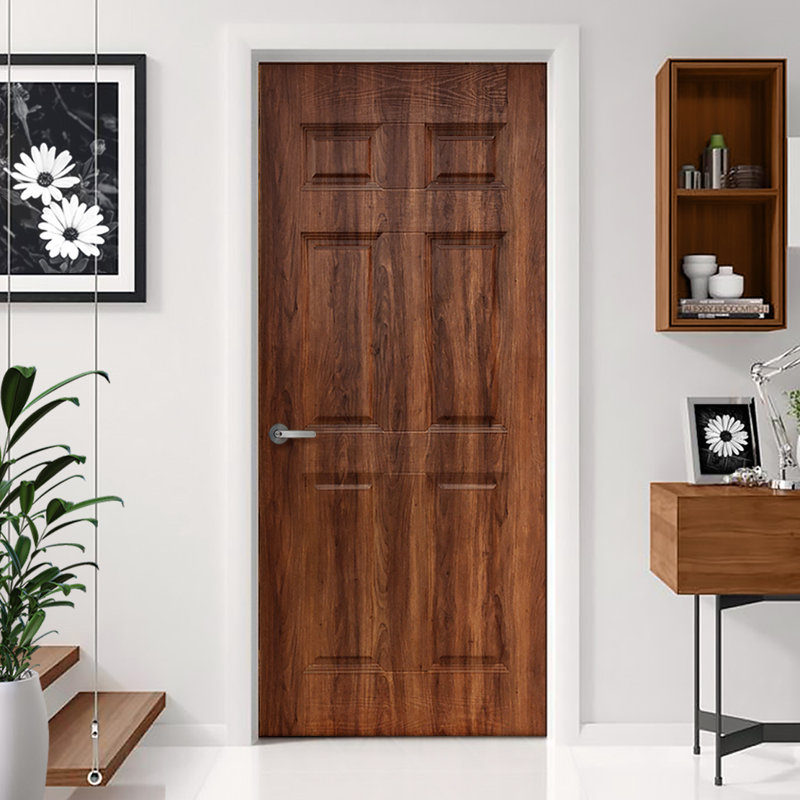 Dalle de porte intérieure 6 panneaux en noyer, 28 po x 80 po
