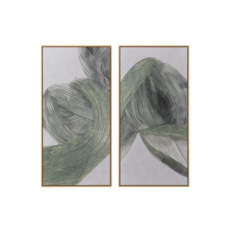 Bloom and Flow (ensemble de 2), 30 po x 60 po, cadre flottant naturel