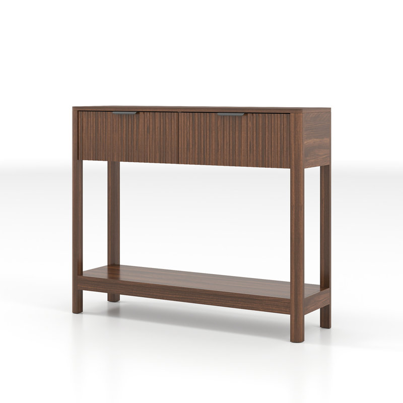 39" Console Table With 2 Drawers And Open Storage Shelf