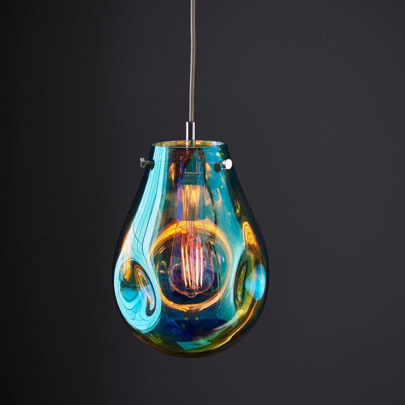 Alyca 1 - Light Chrome Teardrop Pendant, Chrome