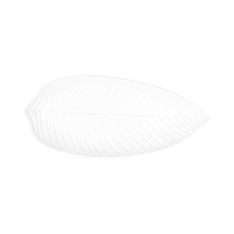 Elite Global Solutions Tropicana Melamine Platter, 1" H x 14" W x 6.5" D, White