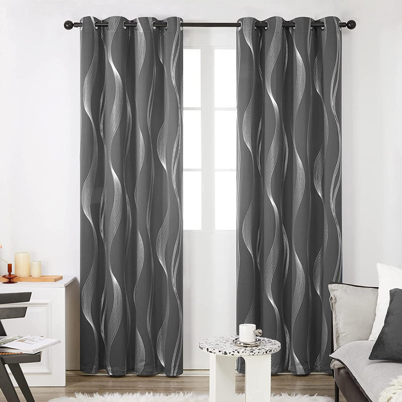 Spurgh Room Darkening Curtain Pair, 42" W x 72" L, Dark Grey