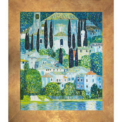 «Church in Cassone» par Gustav Klimt - Peinture sur toile encadrée