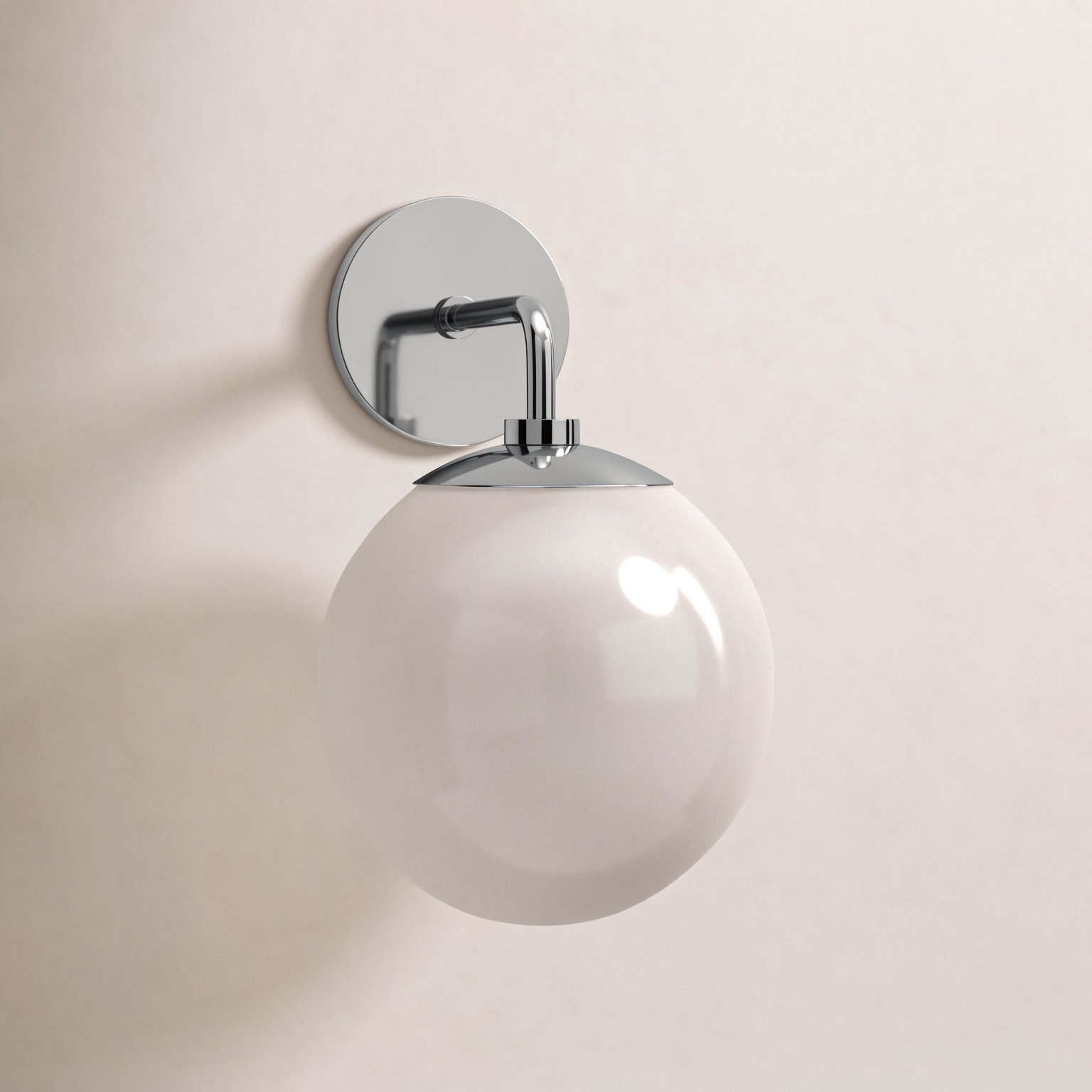 Luna Steel Armed Sconce, Polished Nickel