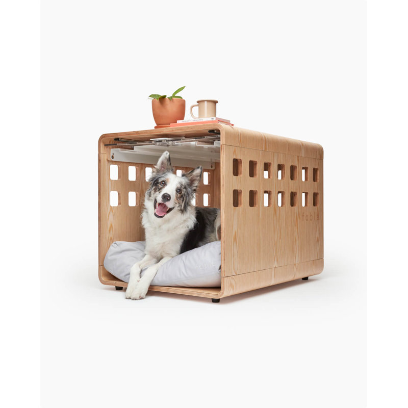 Fable Pet Crate, Medium (25" H x 24" W x 34" D), Signature Ash
