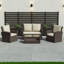 Custinne Rattan 5 - Person Seating Group with Cushions, UKFR Certified-68314392
