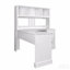 Bureau d'ordinateur blanc vieilli avec tablette
