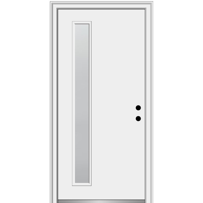 Porte d'entrée avant en fibre de verre Spotlight Smooth Spotlight, H 81,75 po x l 37,5 po x P 4,56 po, Blanc brillant