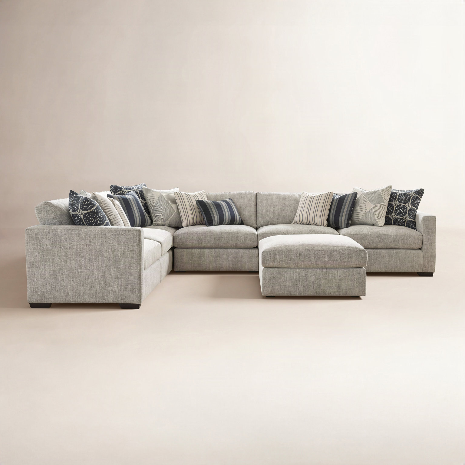 Chrisette Upholstered L-Sectional, Rhodes Gray Boucle