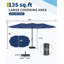 Parasol d'extérieur 13 pi pour patio, parasol rectangulaire double face avec auvent résistant à la décoloration pour terrasse de jardin-55501079