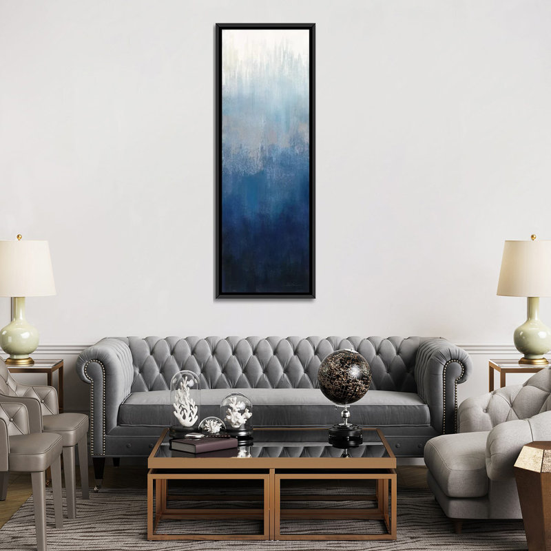 «Silver Wave II», reproduction d'impression sur toile tendue, H 36 po x l 12 po x P 1,5 po, Papier avec cadre noir