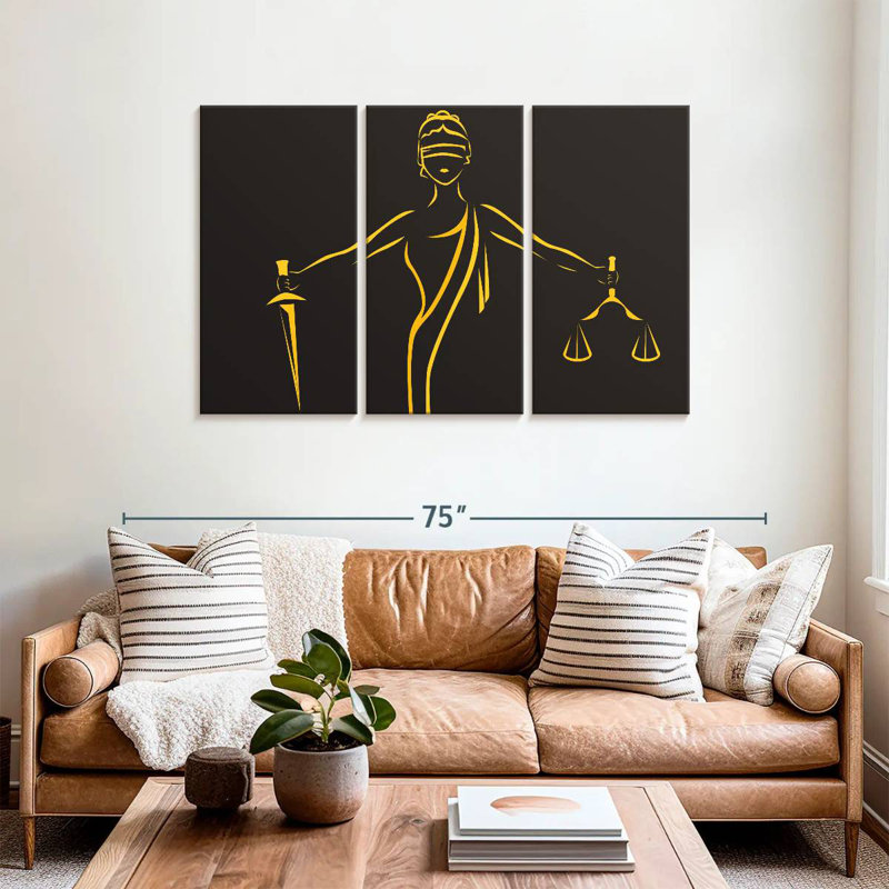 Esquisse Alcaraz Golden Lady Justice, H 36 po x l 57 po