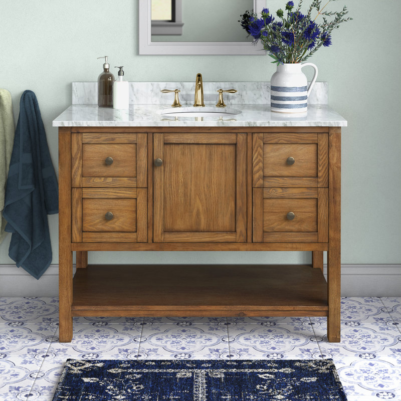 Ensemble de meuble-lavabo simple l 42 po x P 21,5 po x H 35 po Amyra, Café
