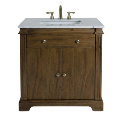 Meuble-lavabo en bois et marbre l 32 po Rachelle