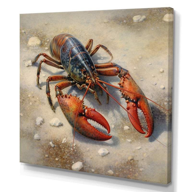 Homard délicatesse marine II sur toile, Toile tendue, H 16 po x l 16 po x P 1 po