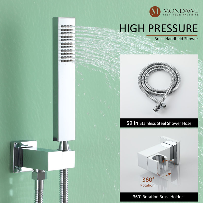 Calder Complete Shower System with Rough in-Valve, Chrome