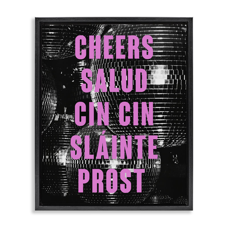  Art mural sur toile Cheers, Cadre flottant noir de jais, H 21 po x l 17 po