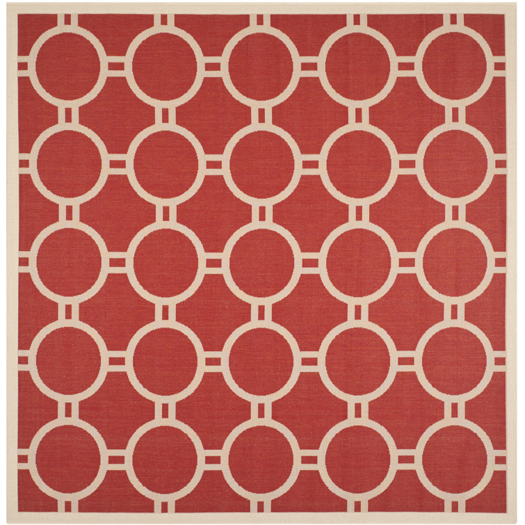 Arneshia Geometric Red/Bone Area Rug