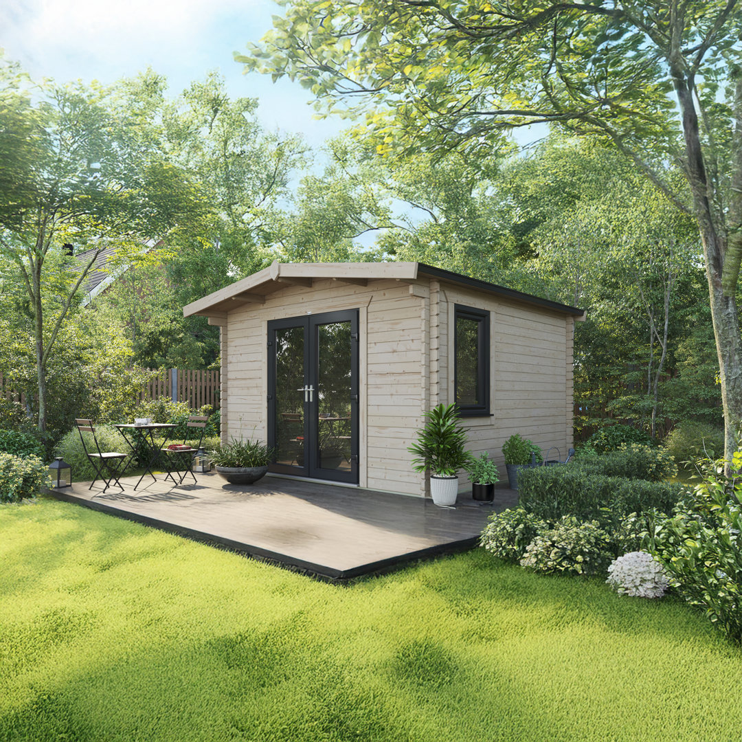 Powersheds 12 x 12ft Chalet Log Cabin, Doors Central - 44mm