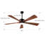 Ventilateur de plafond en bois massif avec lumière