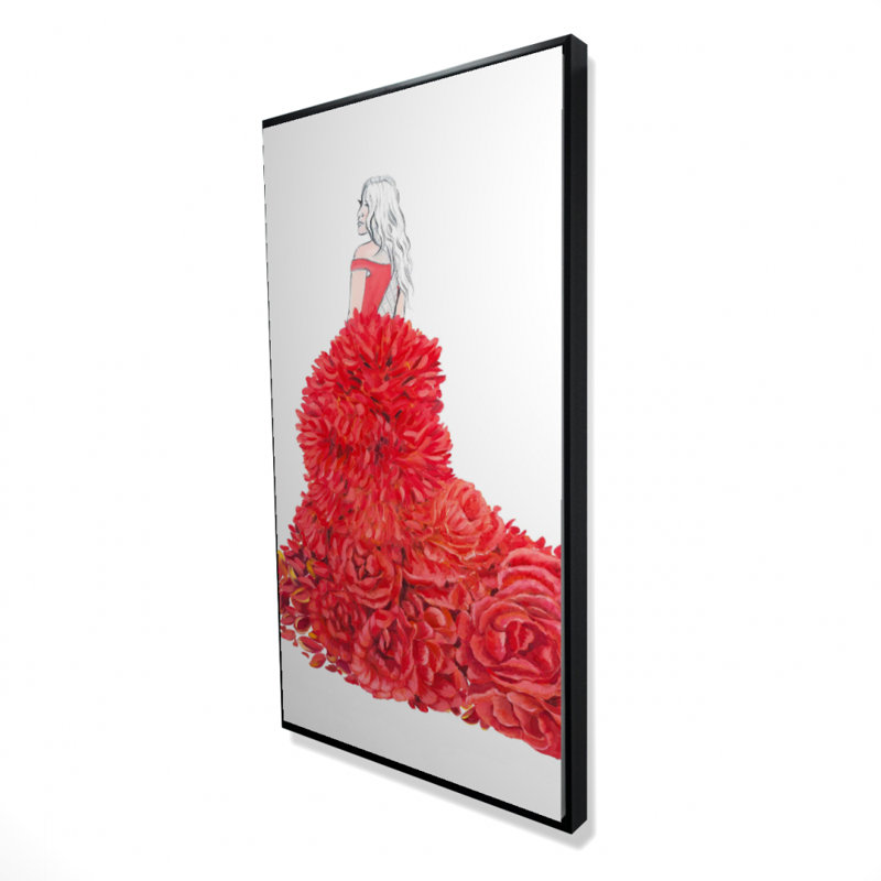 Impression de robe de fleur sur toile