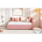 Upholstered Daybed With Storage  Pink Linen , No Box Spring, Bed 2 In Pink Linen - Stable Frame For A Good Night's Rest-1129669272