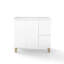 Meuble-lavabo de 36 pouces: 2 grands tiroirs, système de fermeture en douceur, poignée, finition blanche, support en bois massif naturel, compatible avec le meuble-lavabo moderne: conception à poignée, brillant pour la céramique
