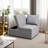 Clevette Convertible Storage Sofa with Adjustable Seat Cushions - Dual Function Single/Double Sofa in Elegant Linen Fabric for Small Spaces-1301634245