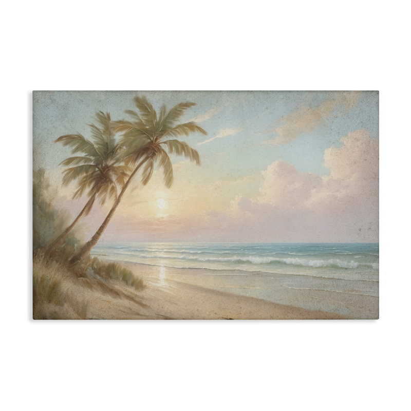 «Sunset View Beach Palms», art mural par Kim Allen, H 20 po x l 30 po