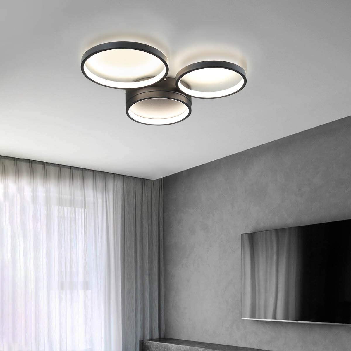 LED Decken Leuchte dimmbar Ring Design Wohn Zimmer Flur Lampe