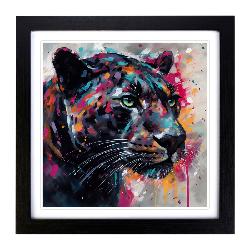 Panther - Framed Print, Black