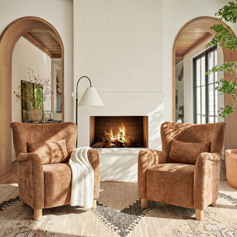 Fauteuil à oreilles D’alouette Boucle, Argile