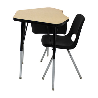 Laminate 30'' h x 36'' w Adjustable Classroom Desk & Chair Package