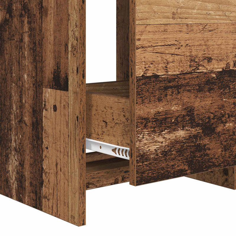 Vanity & Mirror Set, Medium Wood