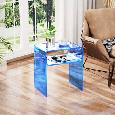 Devontre Acrylic End Table 2-Tier Home Décor