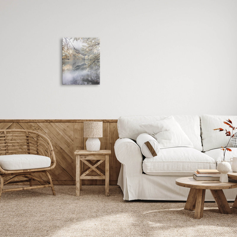 Foggy Pond Landscape Reflection Canvas Wall Art