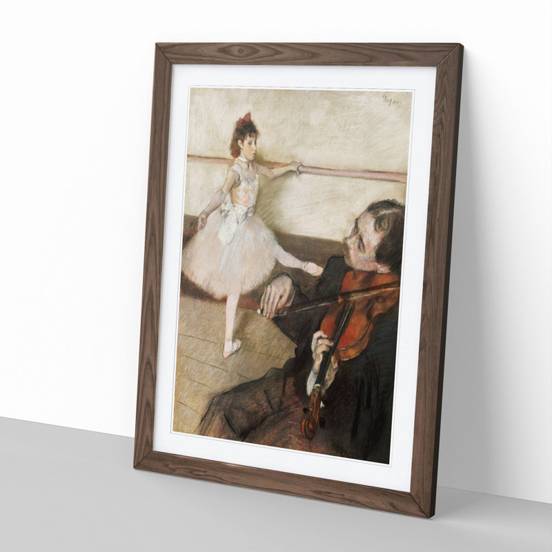 The Dance Lesson by Edgar Degas - Picture Frame Painting, 65cm H x 48cm W x 2cm D, Walnut Framed
