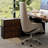 Brown + Black Rectangular Solid Wood desks-738176594-738176592