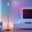 Hemion 72.8" RGB LED Black Torchiere Modern Floor Lamp with Remote Control and Foot Switch